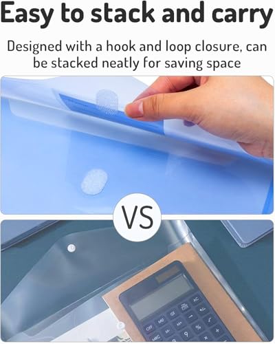 Forvencer Binder Pocket 10 Pack Heavyweight Plastic File Folders with Label Holder