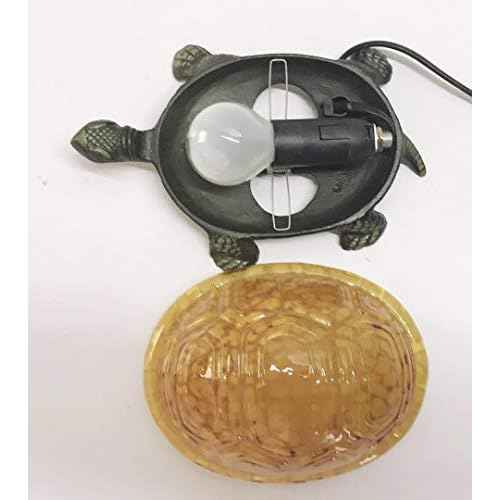HUIMEIJU Brown glass turtle night light, Animal night light study balcony garden corner lighting