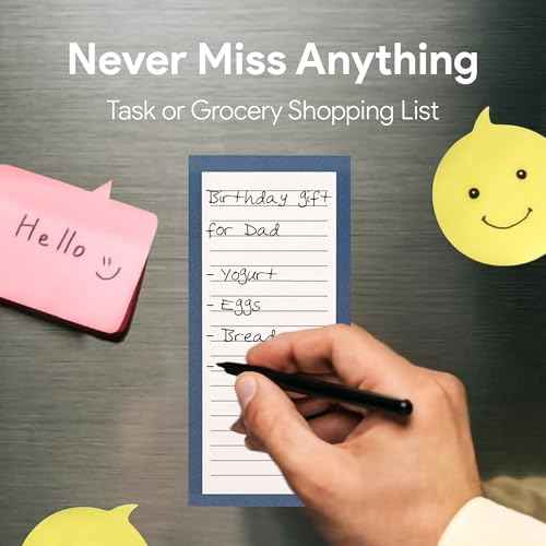 Magnetic Notepads ? Notepads for Grocery List, Shopping List, To-Do List, Reminders -Strong Magnetic Back- Memo Notepad | 8 pack Medium | Solid Pattern Style