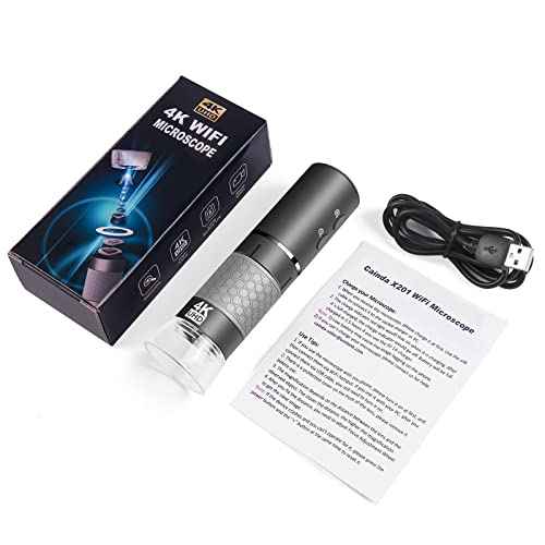 4K WiFi Digital Microscope Camera for iPhone Android Phone and Windows Mac PC, 3840x2160P Portable Wireless Handheld Microscope for Adults and Kids