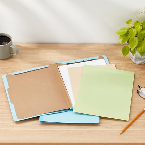 Amazon Basics Letter Size Classification Folder with 2 Dividers Light Blue 12.17x10.39 In - 10 Pack
