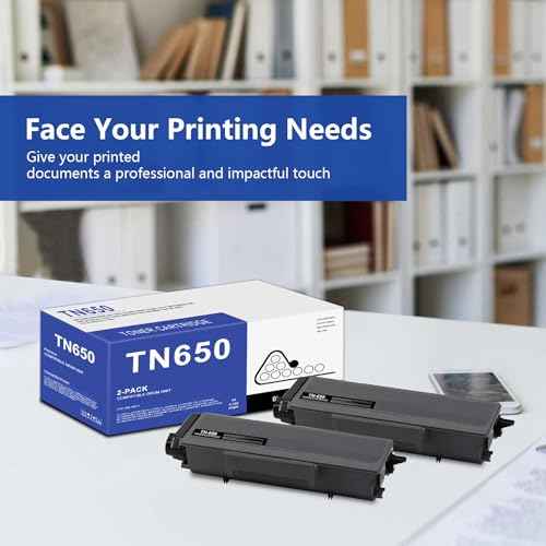 TN-650 Toner Cartridge Black 2-Pack Replacement for Brother TN650 High Yield Toner Cartridge HL-5270DN HL-5280DW MFC-8480DN MFC-8660DN MFC-8670DN DCP-8065DN Printer | TN650 2PK