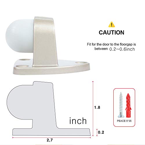Floor Door Stopper with Rubber pad 2pack, Circle Shaped Door Stopper, Protecting Wall (2.7inch x 15pack, Satin Nickel)