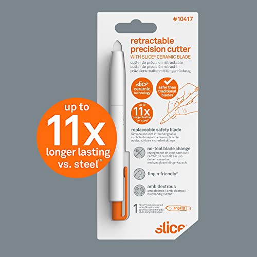 Slice 10417 Auto-Replaceable Precision Cutter - Safe, Durable Ceramic Blade, Pack of 1