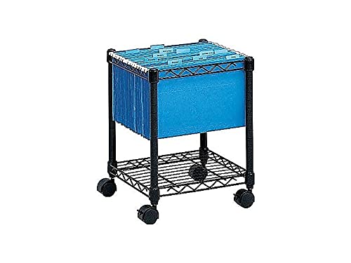 Safco Compact Rolling Cart, Fits Letter and Legal-Size Hanging Folders, Mobile File Storage, Steel, Black