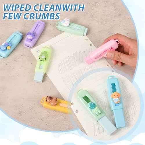 24 Pcs Cute Retractable Eraser for Pencils Cute School Supplies Kawaii Erasers for Kids Fun Cartoon Erasers Back to School Supplies Kid Party Favors Gift (Style 1)