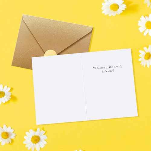 Sweetzer & Orange Baby Shower Card with Gold Foil ? Gender Neutral Baby Shower Greeting for Boy or Girl ? 5¡±x7¡± Congratulations Card with Envelope & Gold Sticker ? 300gsm Cardstock