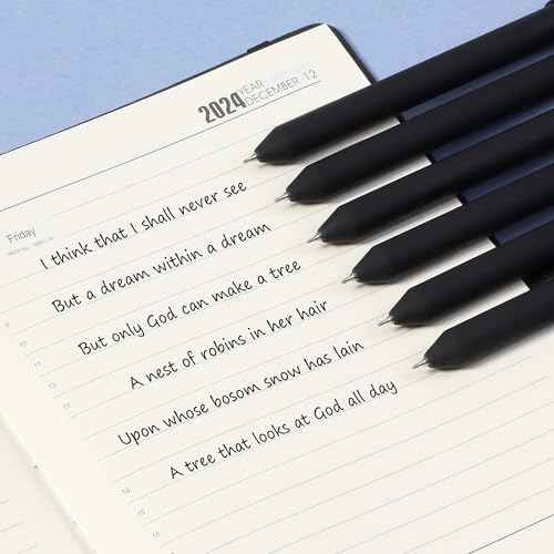 Mr. Pen- Retractable Gel Pens, 6 Pack, Black Ink, Black Barrel Gel Pens, Gel Pen Fine Point