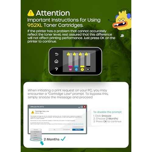 952XL 952 XL Ink Cartridge Replacement for 952XL Ink Cartridges Combo Pack (4 Pack, Yellow, Cyan, Black, Magenta) for OfficeJet Pro 8710 8720 8210 8702 8715 8725 Printer
