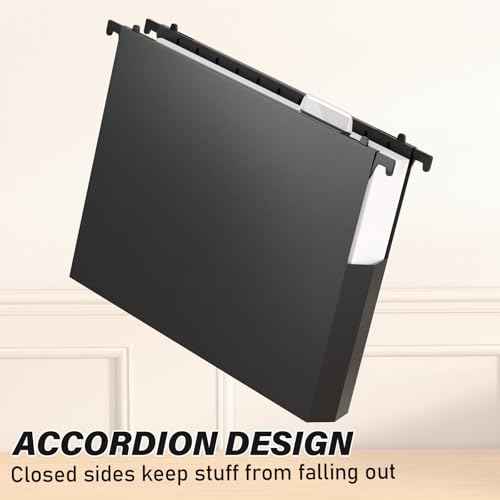 Plastic Hanging File Folders Letter Size,Heavy Duty 2" Expandable File Folder with Tabs,12 Pack Reinforced Expanding Hanging Folder,File Cabinet Folder,Extra Capacity Hanging Organizer for Home Office