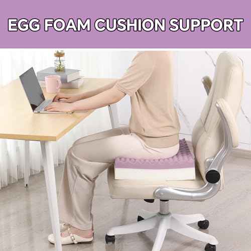 BALAPET Double-Layer Egg Foam Crate Pad, High-Density Foam Support Egg Chair Cushion to Relieve Back, Seat Cushion Chair Accessories Pad for Office Recliner Wheelchair Home Car(18x16x5in)