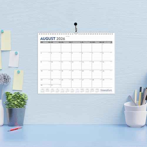GuassLee 2026-2027 Wall Calendar - 18 Months Hanging Calendar from Jan. 2026 to Jun. 2027, 14" x 11.5", with Notes for Easy Planning School Home Office