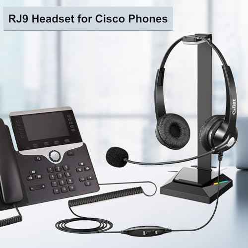 Callez Phone Headset for Cisco with Noise Cancelling Mic & Mute Switch, Dual RJ9 Corded Telephone Headsets Compatible with Cisco IP Phones 6941 6851 6945 7821 7841 7861 7942 7945 7962 7965 8811 8861