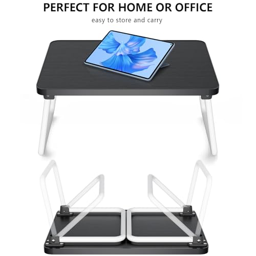 Youpehom Black Foldable Lap Desk for Bed or Couch - Portable Laptop Tray