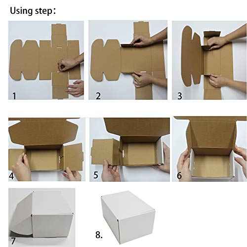 50 Pack 6x4x3 inch Corrugated Box Mailers- White Cardboard Shipping Box Corrugated Box Mailer Shipping Box For Mailer, Moving and Craft