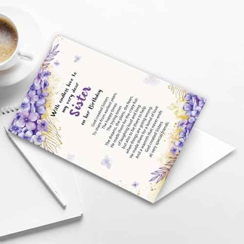 Sister Birthday Card,Funny Birthday Card for Sisters,Happy Bday To My Dear Sister Cards,Unique Gifts Idea for Women Her