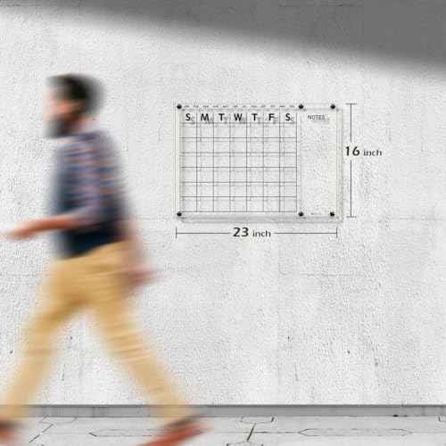 Acrylic Dry Erase Calendar for Wall 23¡±x16¡° Clear Acrylic Wall Calendar White Board Calendar Home Office