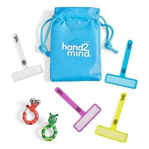 hand2mind FingerFocus Highlighter Follow-Along Friends, Guided Reading Strips, Reading Tracker, Color Overlays for Dyslexia, ADHD Tools for Kids, Reading Classroom Supplies, Reading Accessories