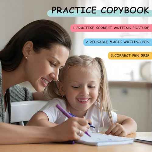 Tracetrek Workbook, Trace Trek Workbook Set - Magic Grooved Writting Practice, Reusable Grooved Handwriting Workbooks, Letter and Number Tracing Book (1pc)