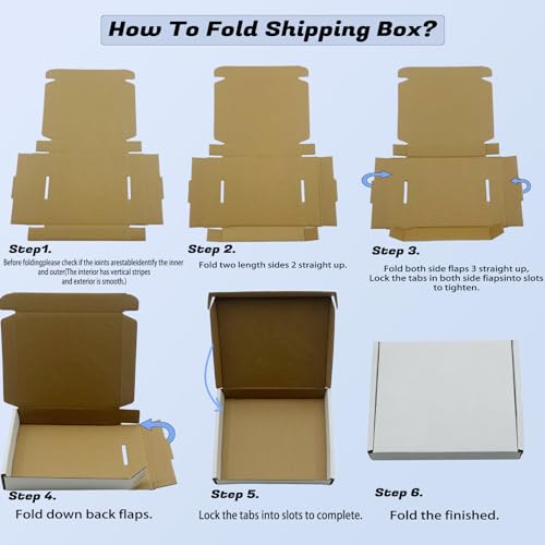 Myunzi White Shipping Boxes 7x5x1.5 Inch - Pack of 50 Small Corrugated Cardboard Boxes for Shipping & Packaging