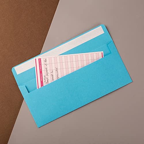 50 Pack Colorful #10 Business Envelopes Self Seal Letter Envelopes - Wishop