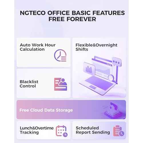 NGTeco Time Clock Cloud-Based with Tuch Screen, 4-in-1 Remote Control Time Clocks for Employees Small Business, Face/Fingerprint/Card/PIN, 2.4GHz&5GHz WiFi, Software & App, 10 IC Cards, 0 Monthly Fee