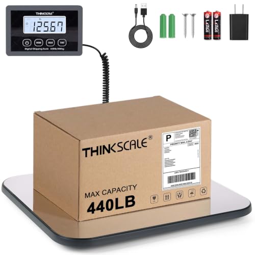 THINKSCALE PS4O Stainless Steel Shipping Scale 440lb/200kg Digital Postal Weighing Machine