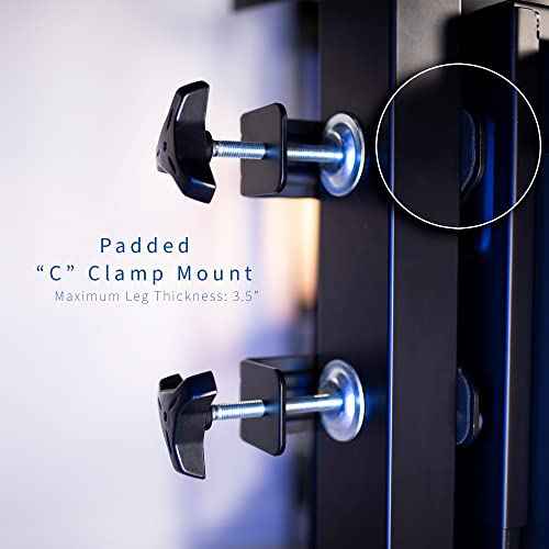 VIVO Adjustable Clamp-on Desk Leg PC Mount, Under Desk PC Mount, Computer Case CPU Holder with Tool-Free Installation, Black, MOUNT-PC01C