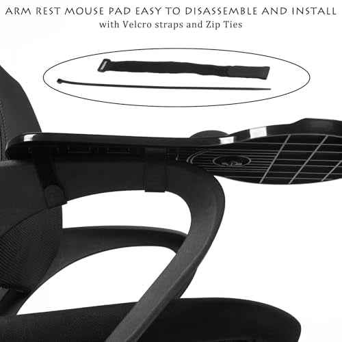 Ergonomic Arm Rest Mouse Pads for Chairs, Upgrade Adjustable Chair arm Mouse pad, Gaming Covers for Elbows and Forearms Pressure Relief,Mouse pad Chair Attachment