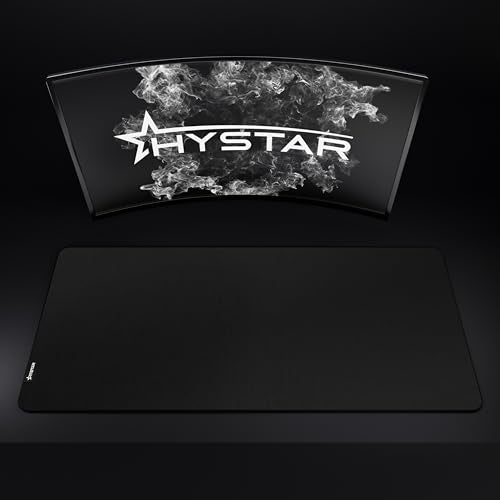 Hystar¢ç Extended Gaming Mouse Pad | XXL 36" x 16" | 5mm Thick, Waterproof Surface, Smooth Polyester Fabric, and Natural Rubber Base | Classic Black