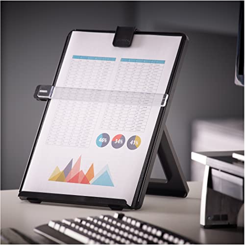 Fellowes Letter Size Non-Magnetic Copyholder, Black (21106), 7.38 x 10.13 x 11.25 inches
