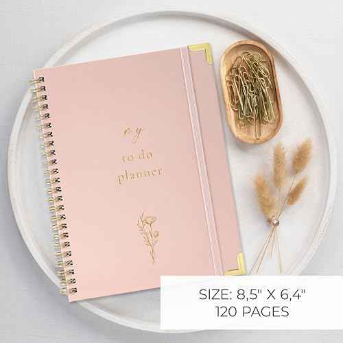 Beautiful To Do List Notebook - Aesthetic Daily Planner to Easily Organize Your Tasks And Boost Productivity - Stylish Undated ADHD Planner Gift and The Perfect School or Office Supplies For Women