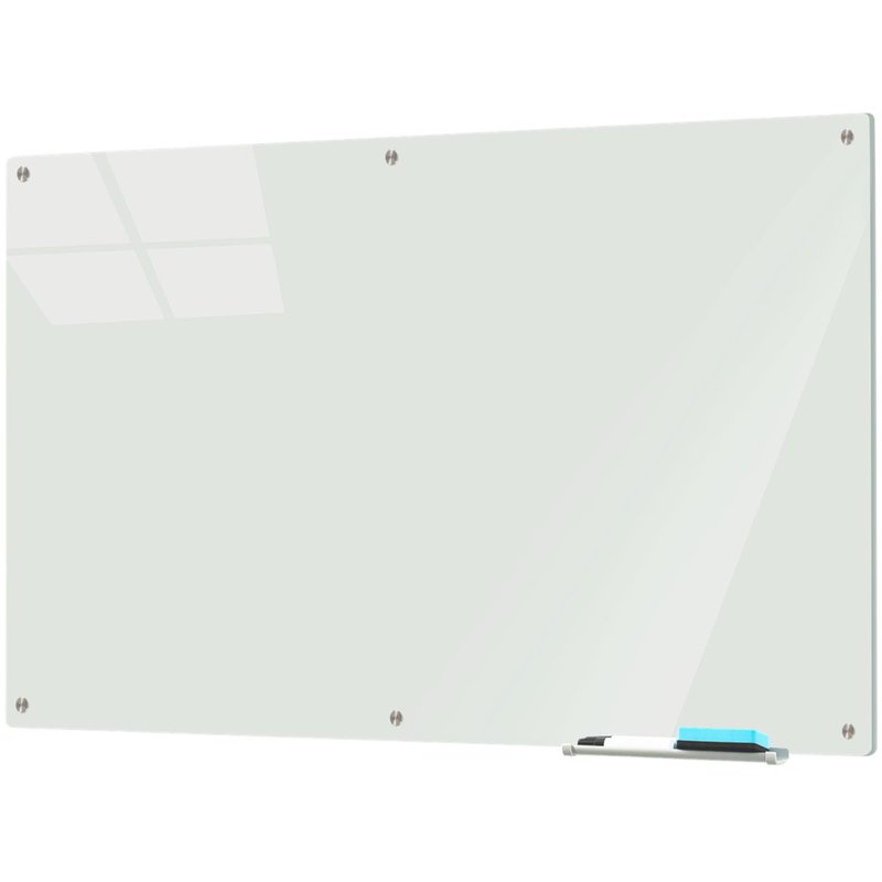 Large Glass Dry Erase Board, 96 x 48 Inches Magnetic Glass Whiteboard for Wall, 8' x 4' Frameless White Board for Office, Home, School