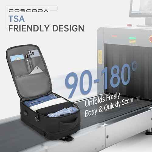 Expandable Travel Backpack 20-30L,Cabin Size United Airlines Personal Item Bag 17x10x9 inch,Flight Approved Underseat Ryanair 40x20x25 CM Carry on Luggage Bag,Mochila de Viaje
