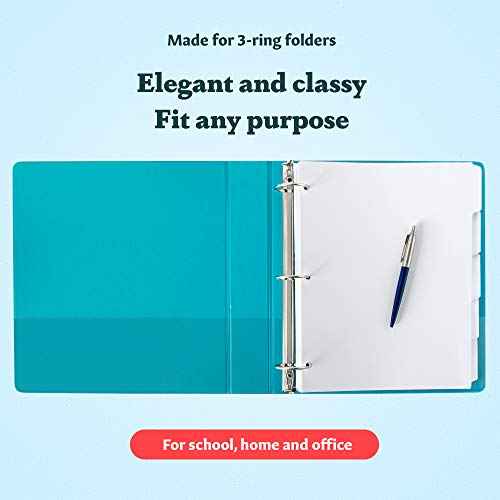 3 Ring Binder Dividers with Tabs - (Set of 40) x 5 Tab Dividers, White, Reinforced Edge - Ideal for Keeping Your Documents Neat and Professional