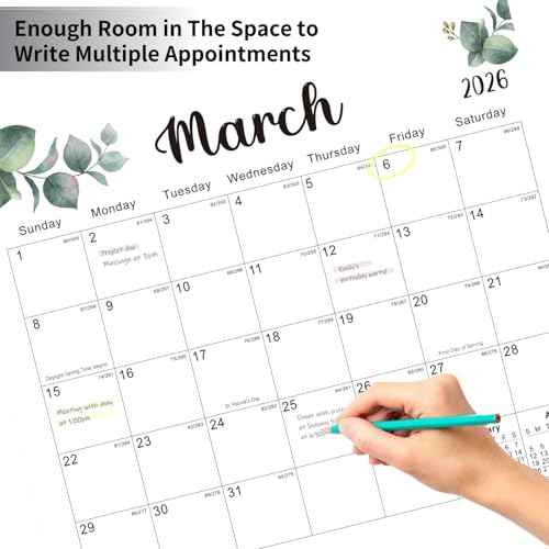 2026 Magnetic Fridge Calendar 18 Monthly Magnetic Calendar for Refrigerator 2026 Wall Calendar Planner Runs from January 2026 Until June 2027 Easy Organizing Markers Tearable (Nature)