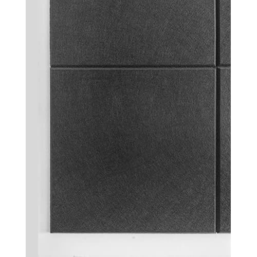 Black Cork Board Alternative 47"x35" | Felt Wall Tiles (12-Pack) | Aesthetic Felt Bulletin Board for Office, Home & Classroom | Large Cork Boards for Walls Pinboard Dartboard Wall Protector
