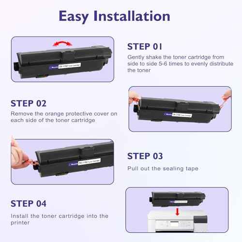 4-Pack TK-1152 TK1152 1T02RV0US0 Compatible Toner Cartridge Replacement for Kyocera P2235dw/ M2635dw/ M2635dn/ P2235dn/ M2135dn/ M2735dn Toner Kit Printers, Black