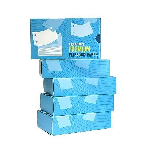 ANDYMATION 16X Flipbook Paper Pack, Refill Paper Sheets for All Andymation Flipbook Kits, Premium pre-drilled Sheets for Perfect Registration, Snap Screws, Enough for 16 Flipbooks.