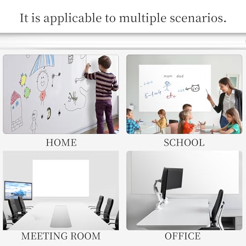 White Board Paper,White Board for Wall,Dry Erase Board for Wall,N Times Reusable,Easy to Cut & Install, with 3 Markers for Home, Office, Classroom (4¡¿8FT/(120cm¡¿244cm))