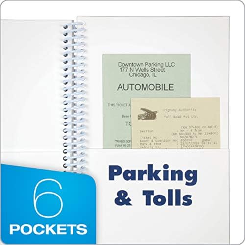 Adams Vehicle Mileage & Expense Journal, 5-1/4 x 8-1/2, 588 Entries, 6 Receipt Pockets
