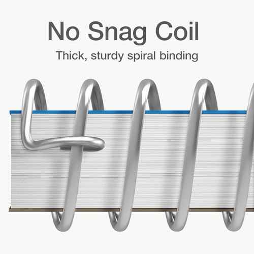 Oxford 5 Subject Spiral Notebook, Notebooks for School, Plastic Covers, Back to School Supplies, College Ruled, 200 Sheets, 1 Pack, Bright Blue (1009294)