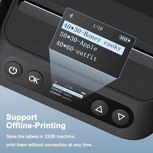 CLABEL 320B Label Maker 3 Inch Bluetooth Barcode Printer Thermal Label Printer Compatible for Small Business,Address, Office, 1 Roll 70x40mm Label