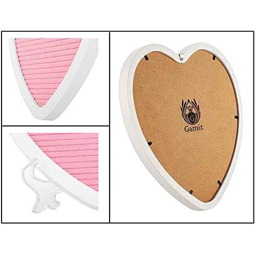Heart-Shaped Felt Letter Board Message Sign,10x10 inches Message Board with 465 Changeable White&Golden Letters,Numbers,Cursive Words and Stand for Party,Pregnancy,Wall&Tabletop Decor (Pink)