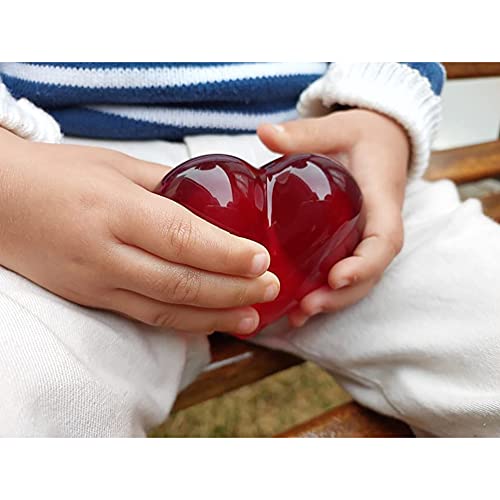 Ca D Oro Small Red Heart Glass Paperweight Hand Blown Murano-Style Art Glass