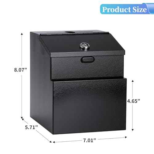 Suggestion Box with Slot and Lock Metal Wall Mounted Ballot Complaint and Donation Box with 4 Keys
