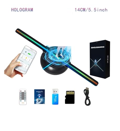 5.5in 3D Hologram Fan with 128 LED Beads HD Flicker-Free Projection
