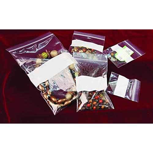CuteBox Re-Sealable White Block Zip Lock Seal Poly Bags 2" x 2" 100pcs for Retail, Party Favors, Storage, Organization, Crafts, Labelling, Merchandise, Packaging, Display