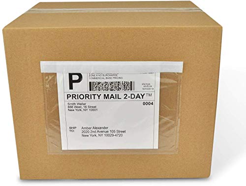 RBHK 6 x 9 Inch Clear Adhesive Packing List Envelopes (100 Pack) for Shipping Labels