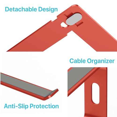 BLACK+DECKER Laptop Stand for Computer Desk, Ergonomic Laptop Stand for Desk, Lap top Riser Compatible with MacBook Notebook, Lap top Holder, Durable Aluminum Computer Riser Accessories, Coral Rose
